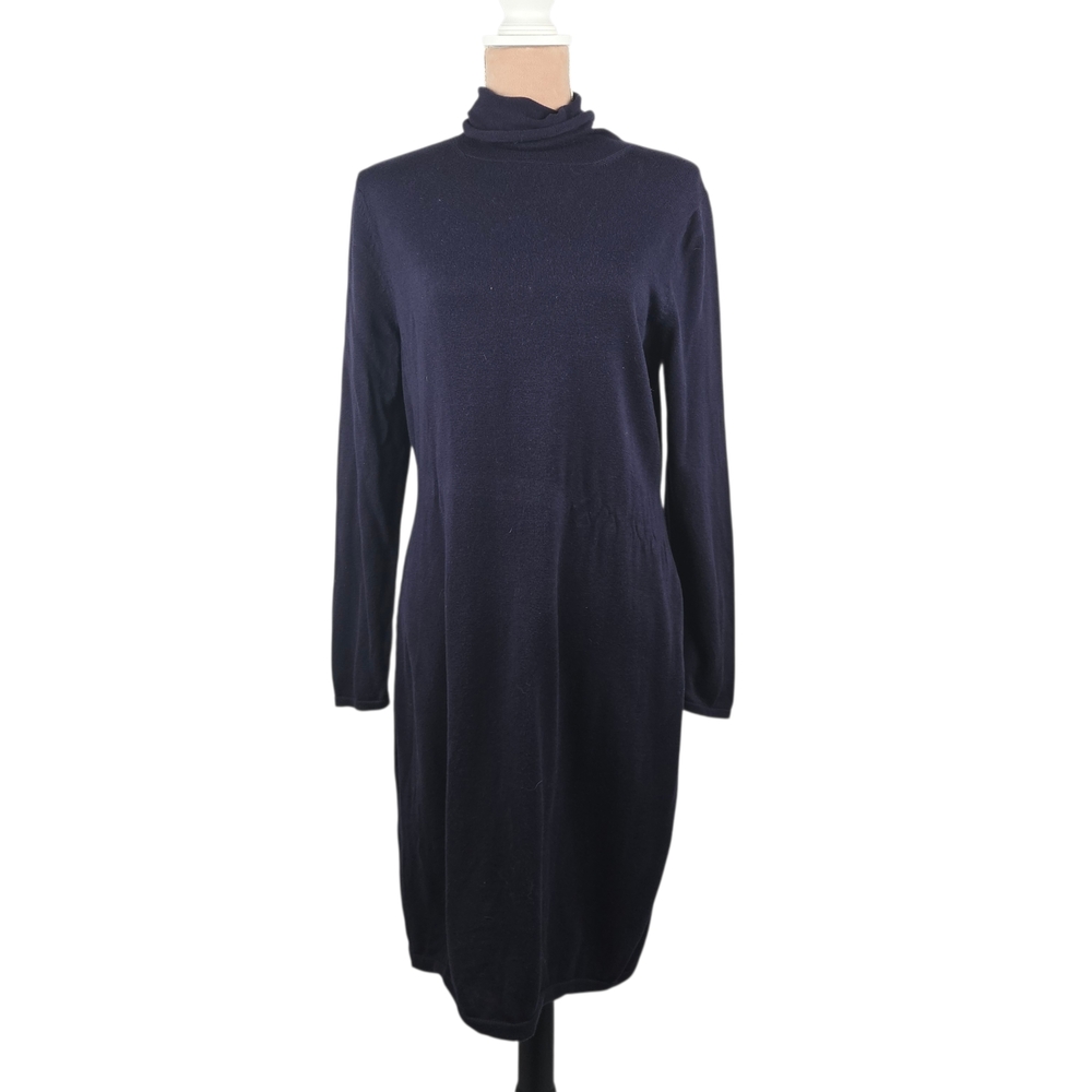 Peruvian Connection Turtleneck Sweater Dress Purple Size Large Petite